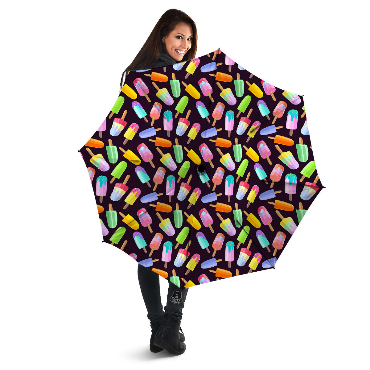 Ice Cream Colorful Print Pattern Umbrella-grizzshop