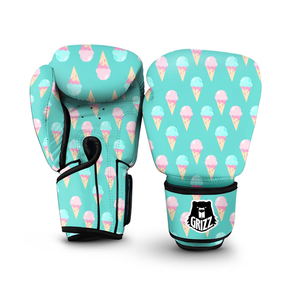 Ice Cream Cone Pastel Pattern Print Boxing Gloves-grizzshop