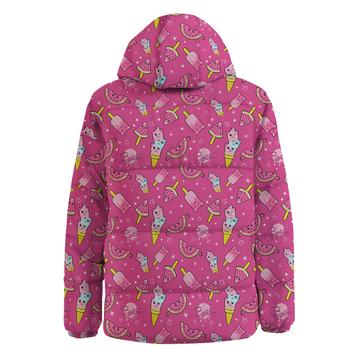Ice Cream Cute Print Pattern Down Jacket-grizzshop