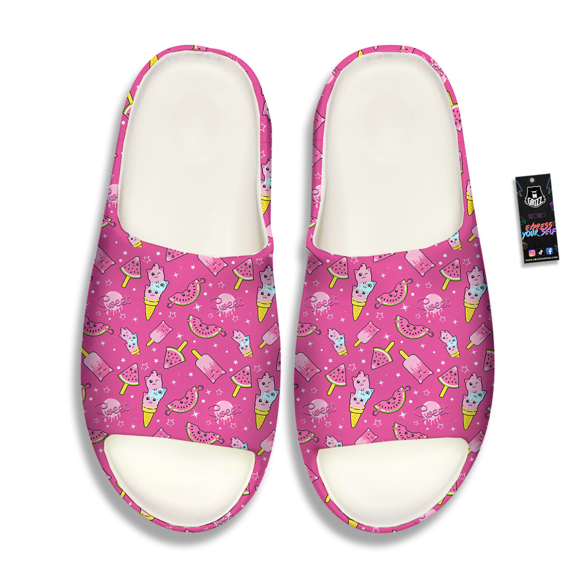 Ice Cream Cute Print Pattern Sandals-grizzshop