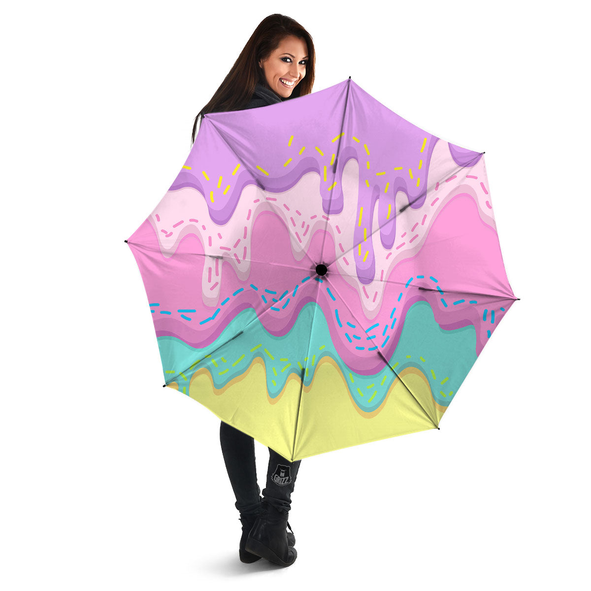 Ice Cream Dripping Pastel Print Umbrella-grizzshop