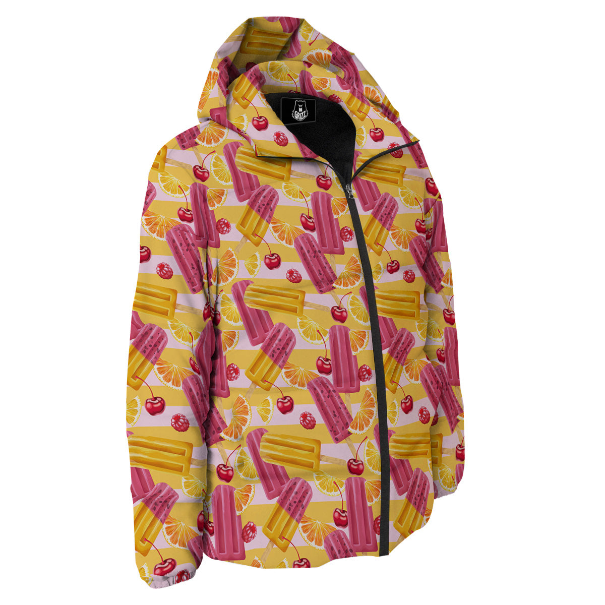 Ice Cream Fruits And Berries Print Pattern Down Jacket-grizzshop