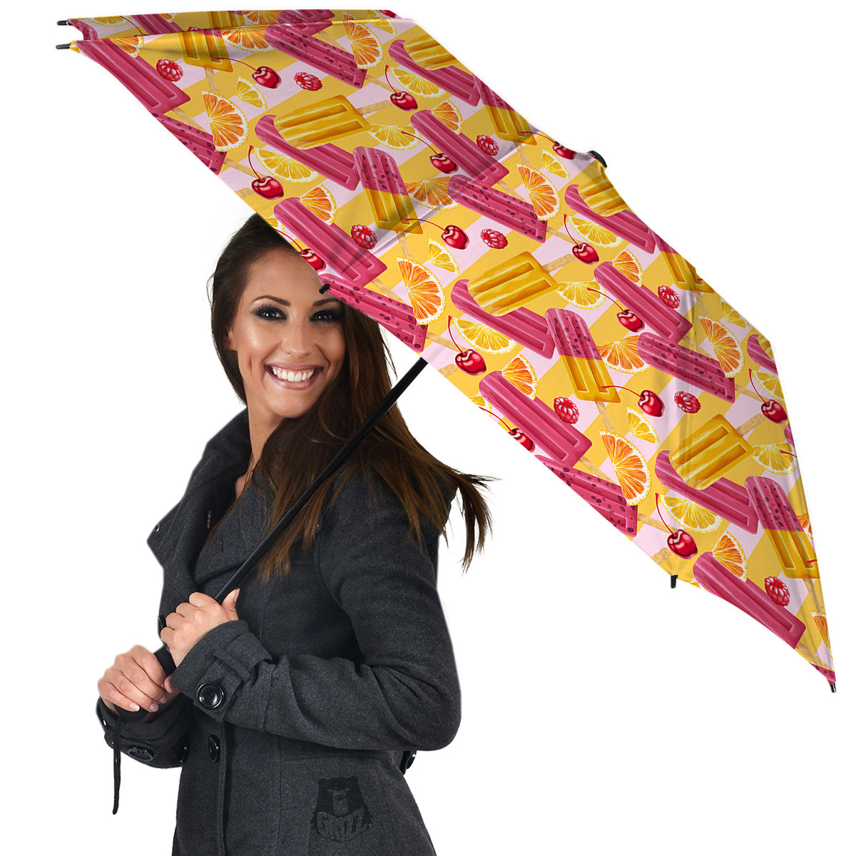 Ice Cream Fruits And Berries Print Pattern Umbrella-grizzshop