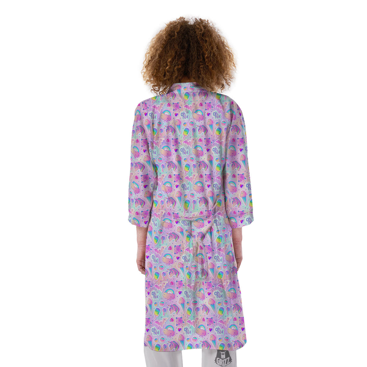 Ice Cream Girly Unicorn Print Pattern Kimono-grizzshop