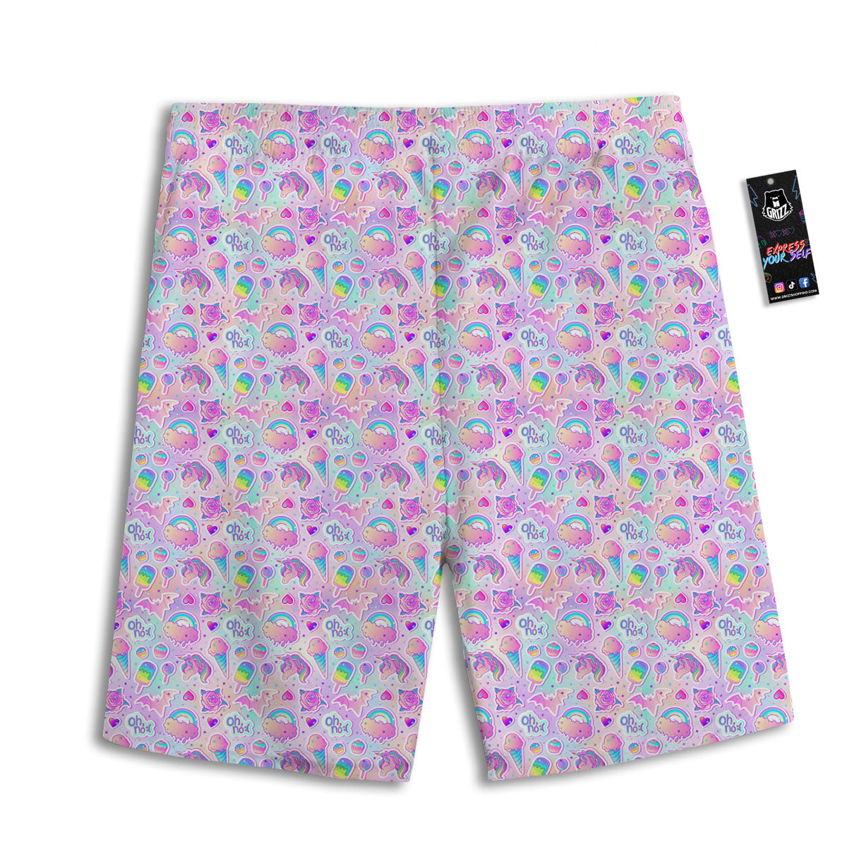 Liquid Psychedelic Trippy Orange Print Men's Athletic Shorts