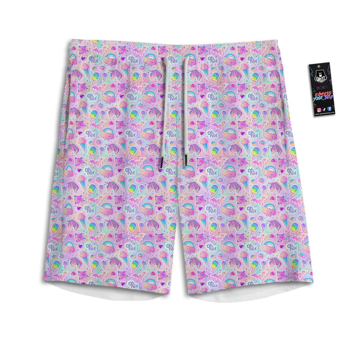 Liquid Psychedelic Trippy Orange Print Men's Athletic Shorts
