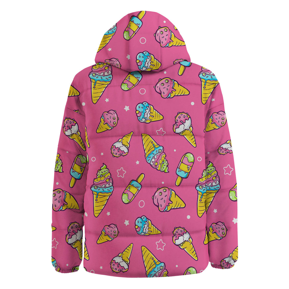 Ice Cream Pink Print Pattern Down Jacket-grizzshop