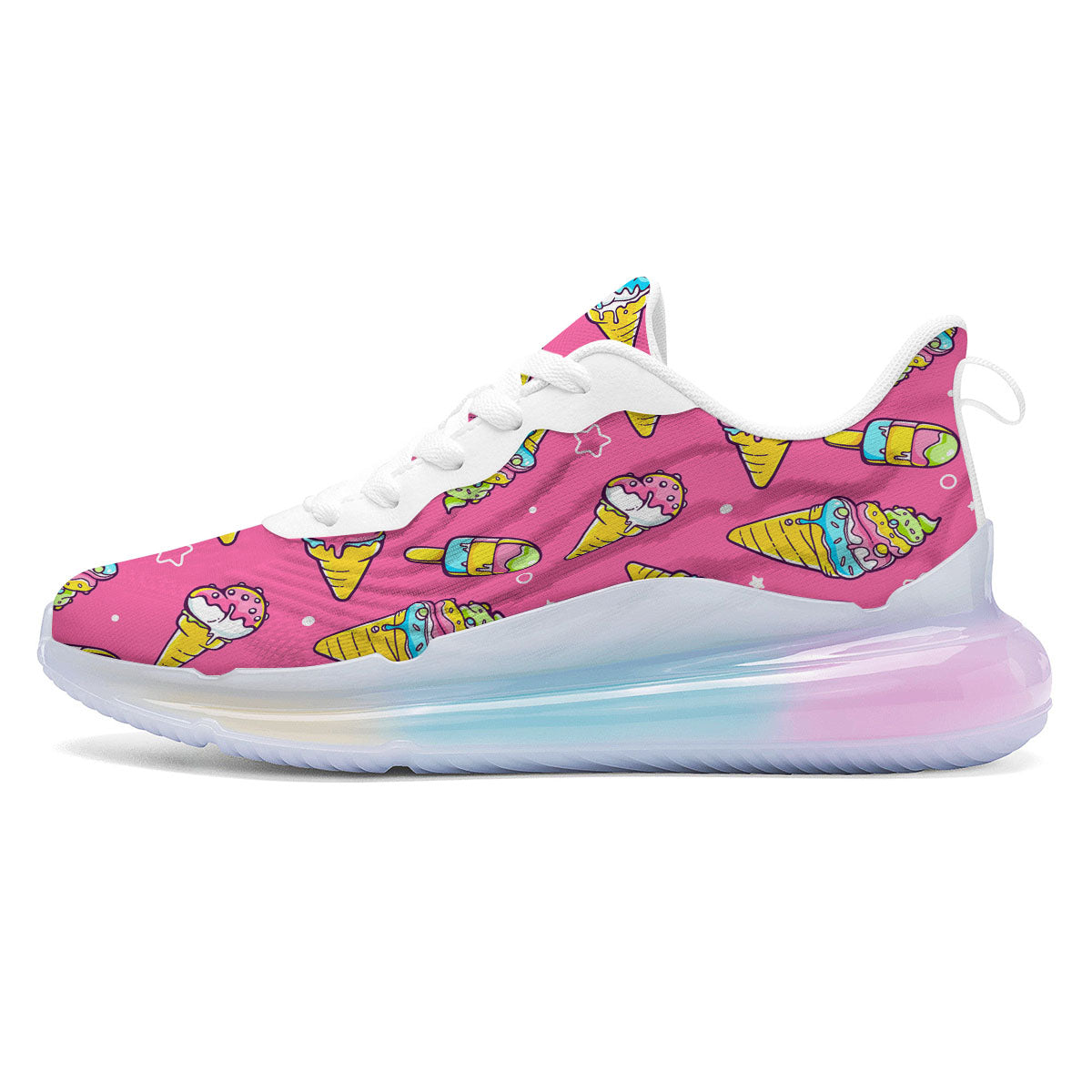 Ice Cream Pink Print Pattern Running Sneakers-grizzshop