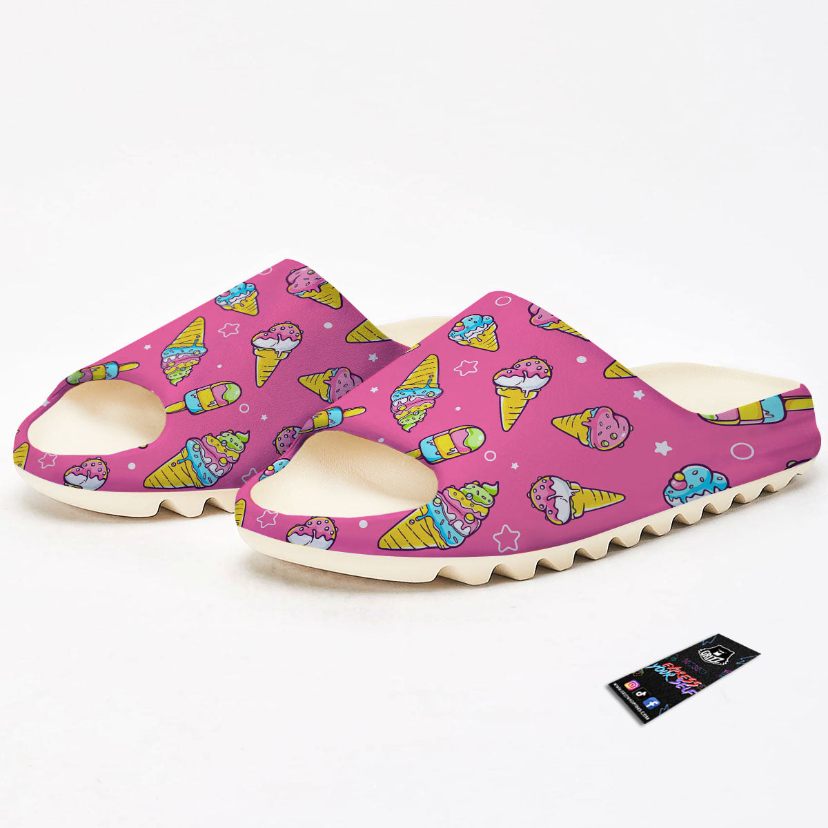 Ice Cream Pink Print Pattern Sandals-grizzshop
