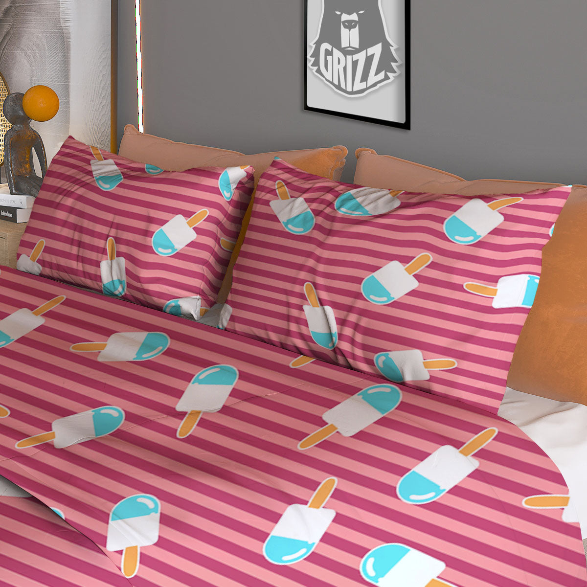 Houndstooth Black And Tan Print Pattern Duvet Cover Bedding Set