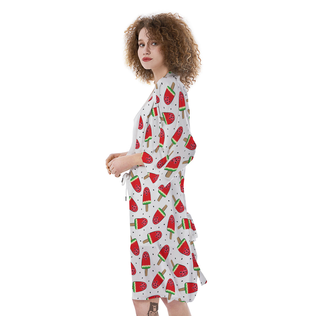 Ice Cream Watermelon Print Pattern Kimono-grizzshop