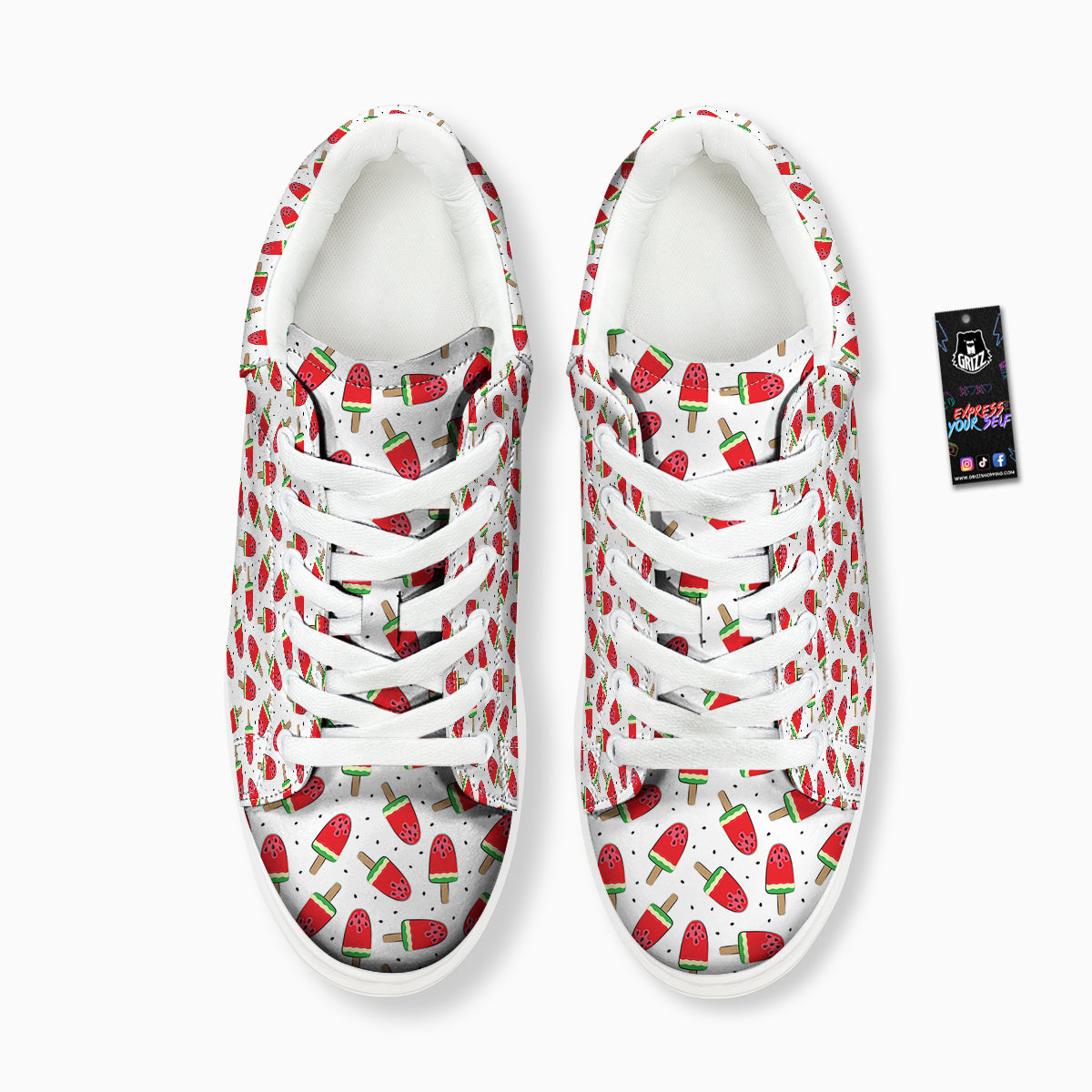Ice Cream Watermelon Print Pattern Platform Shoes-grizzshop