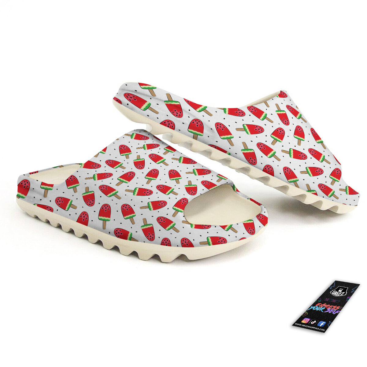 Ice Cream Watermelon Print Pattern Sandals-grizzshop
