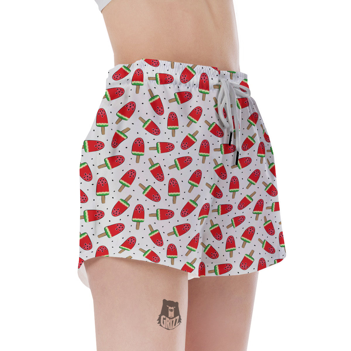 Ice Cream Watermelon Print Pattern Women's Shorts-grizzshop