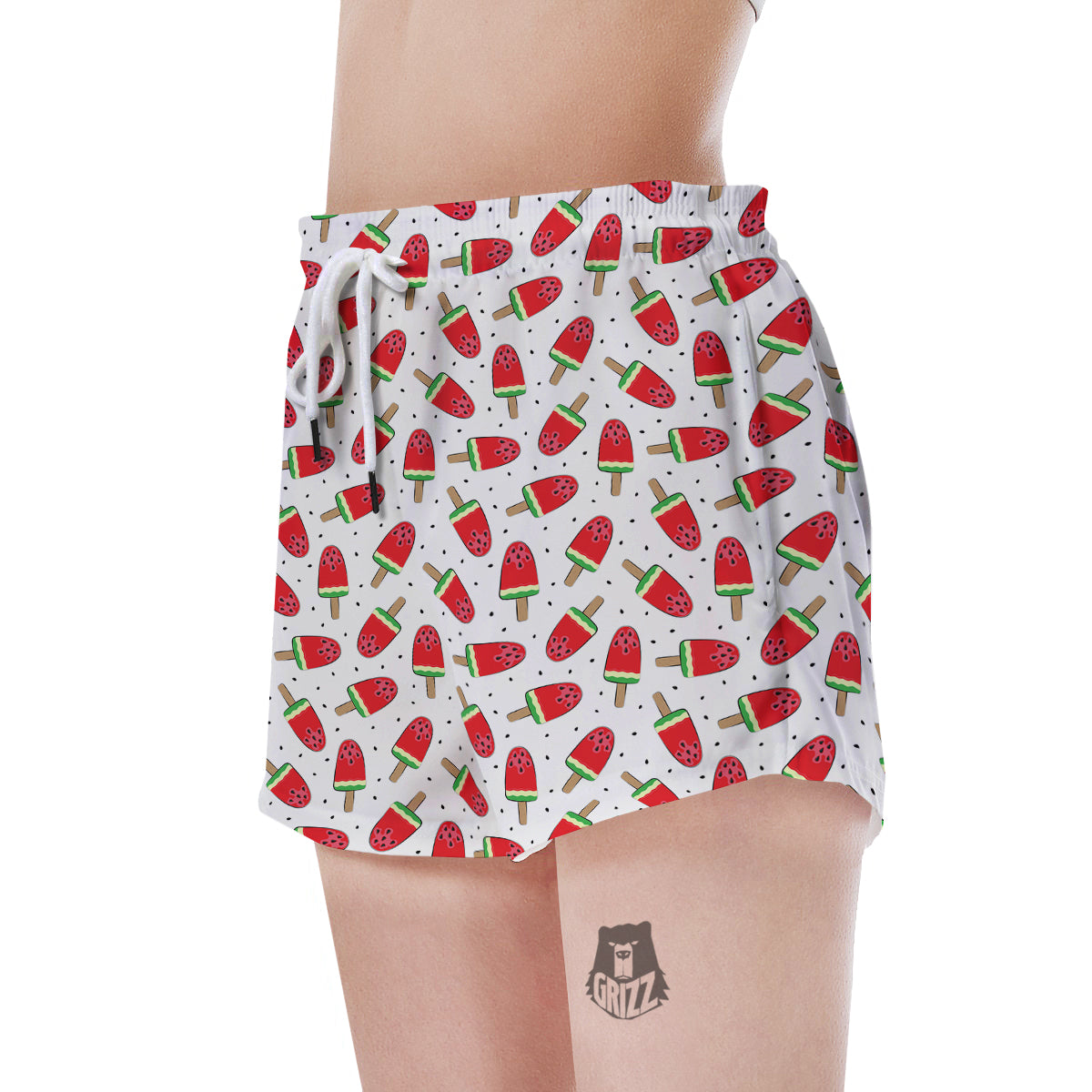 Ice Cream Watermelon Print Pattern Women's Shorts-grizzshop