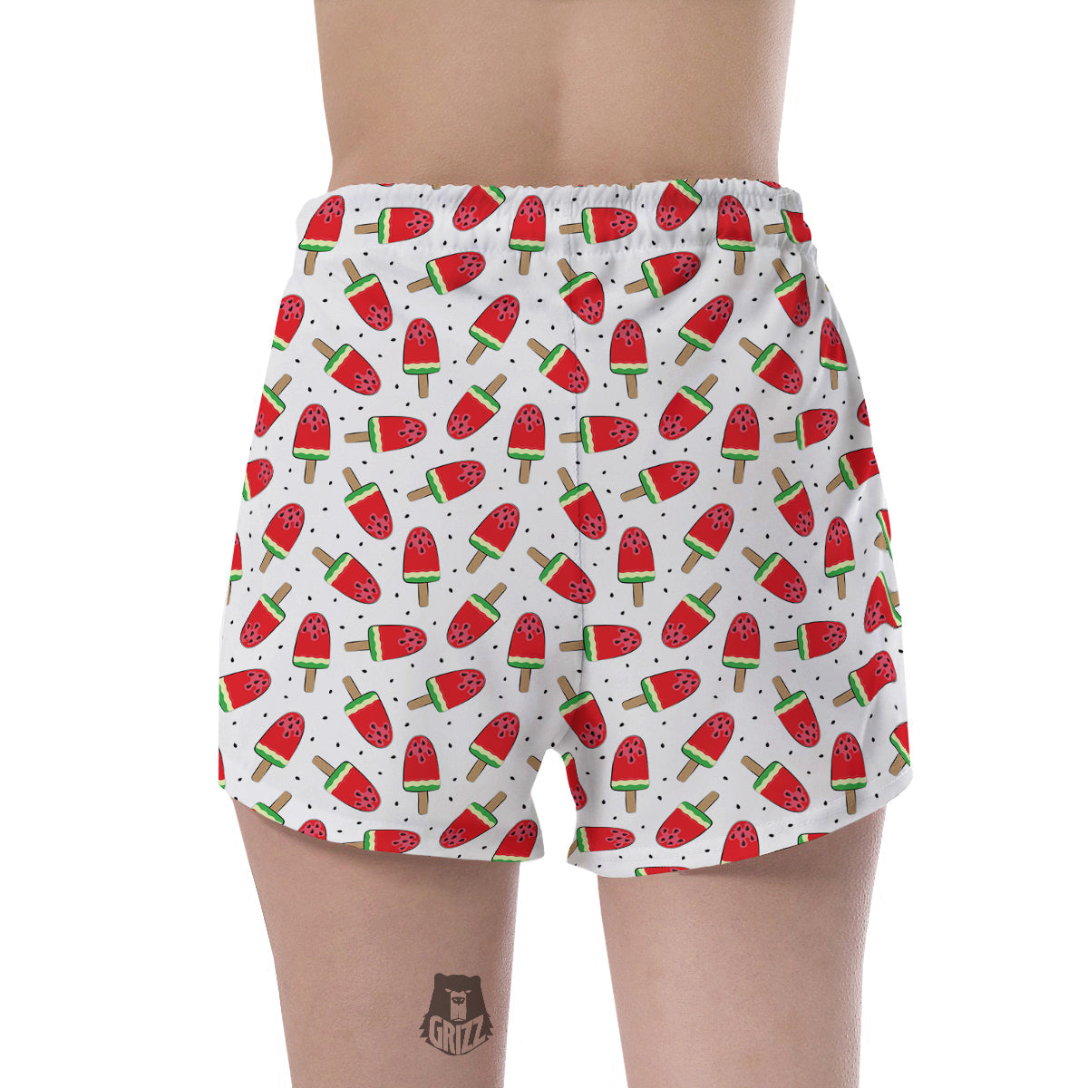 Ice Cream Watermelon Print Pattern Women's Shorts-grizzshop