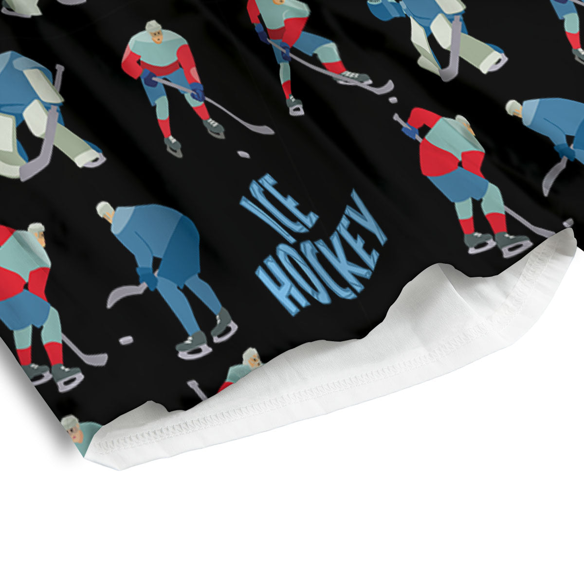 Ice Hockey Players Print Pattern Men's Athletic Shorts