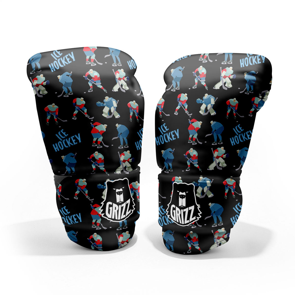 Ice Hockey Players Print Pattern Pro Boxing Glove