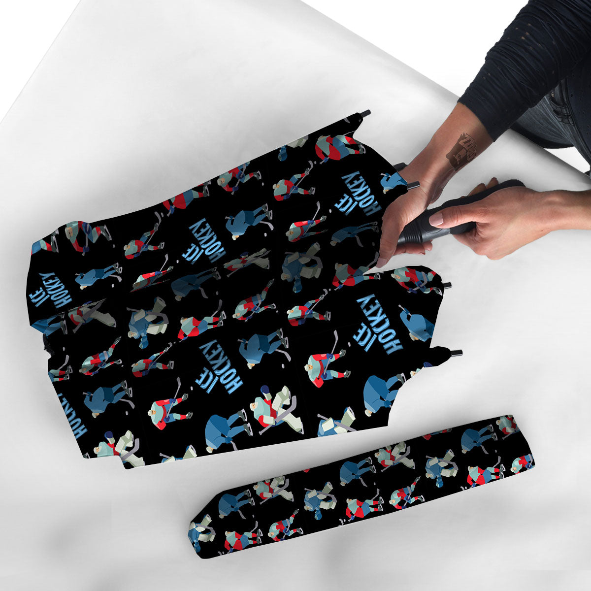 Ice Hockey Players Print Pattern Umbrella-grizzshop