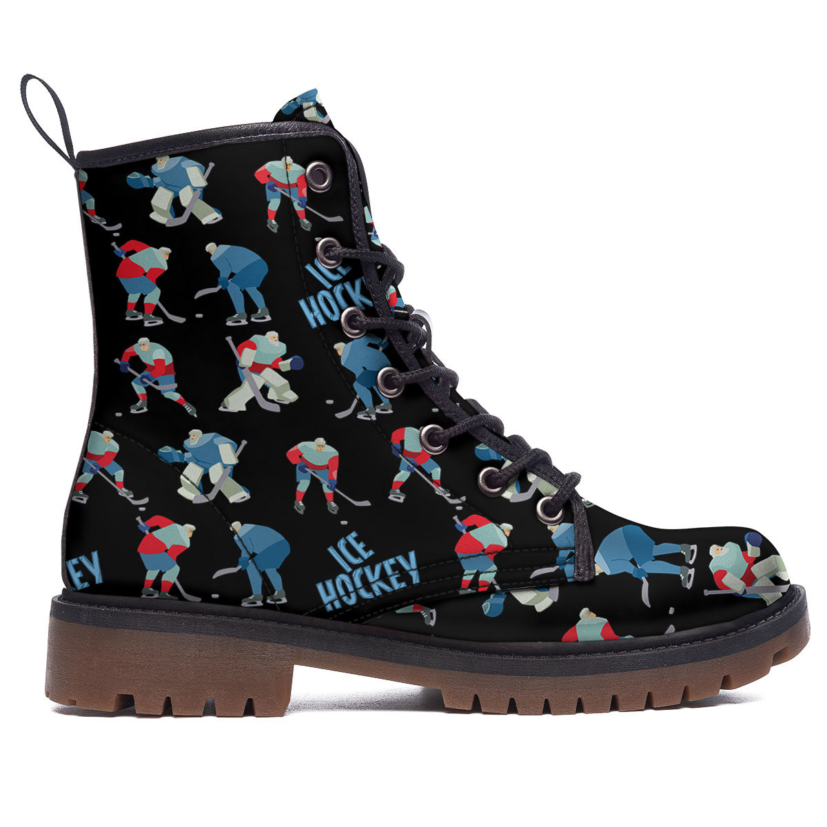 Ice Hockey Players Print Pattern Work Boots-grizzshop