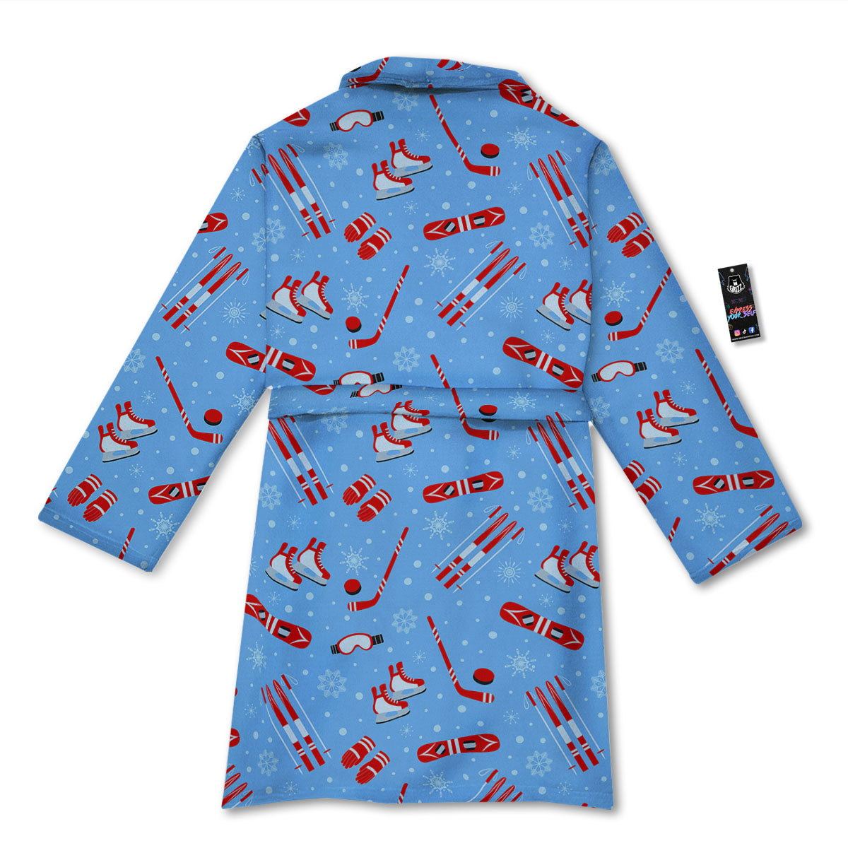Ice Hockey Puck Print Pattern Bathrobe-grizzshop