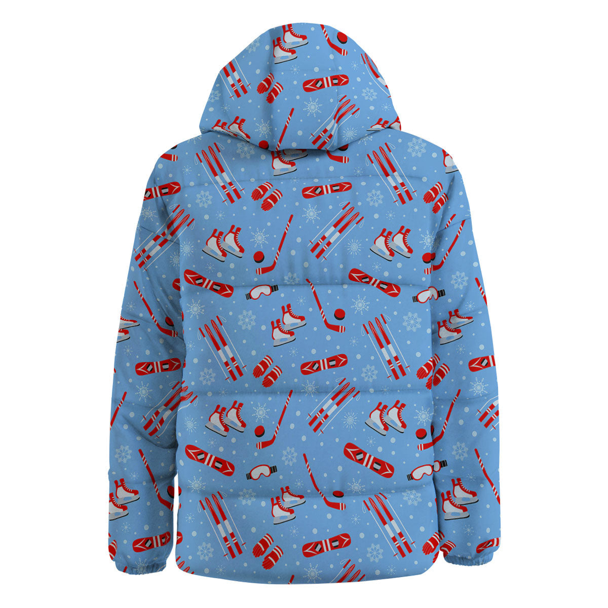 Ice Hockey Puck Print Pattern Down Jacket-grizzshop