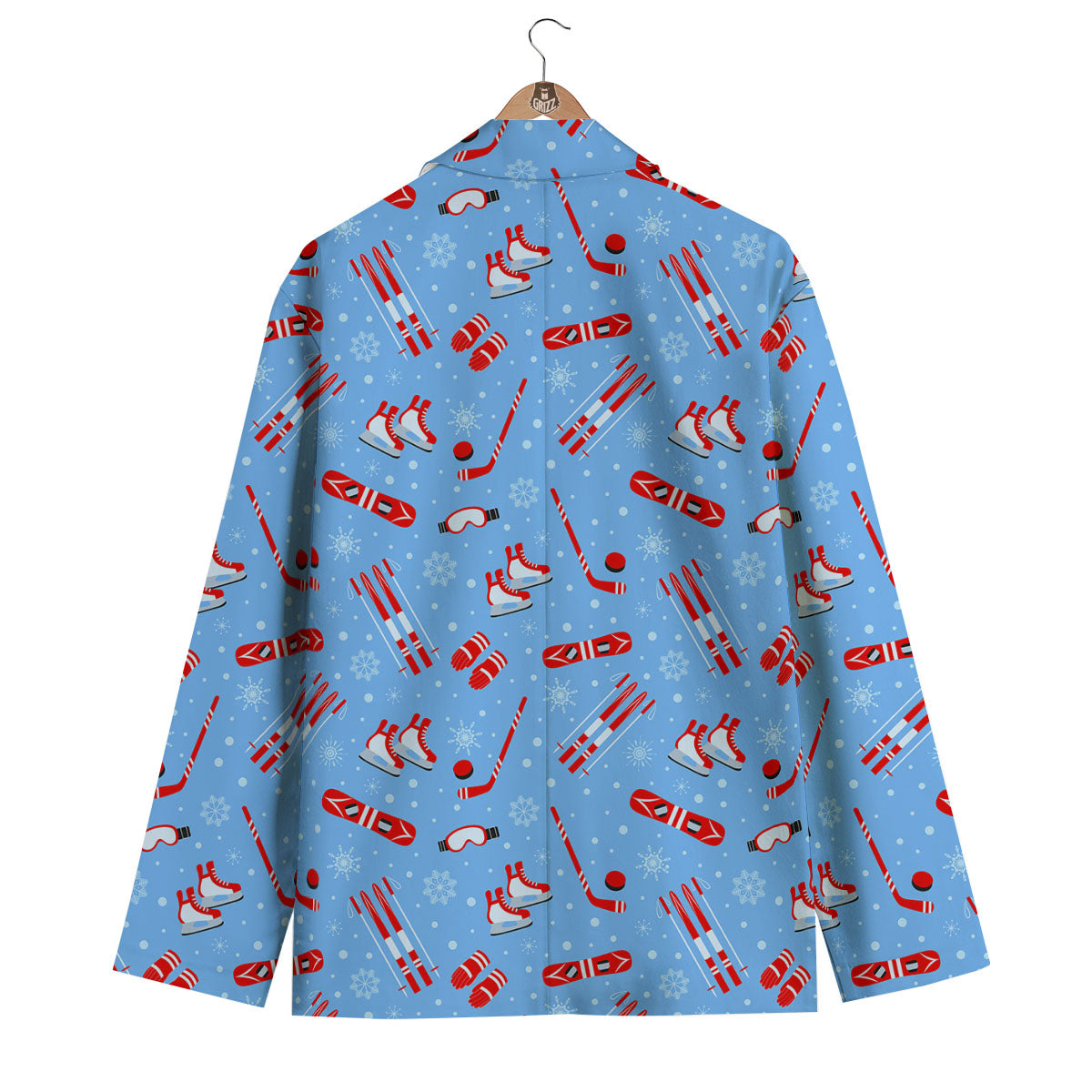 Ice Hockey Puck Print Pattern Men's Blazer-grizzshop