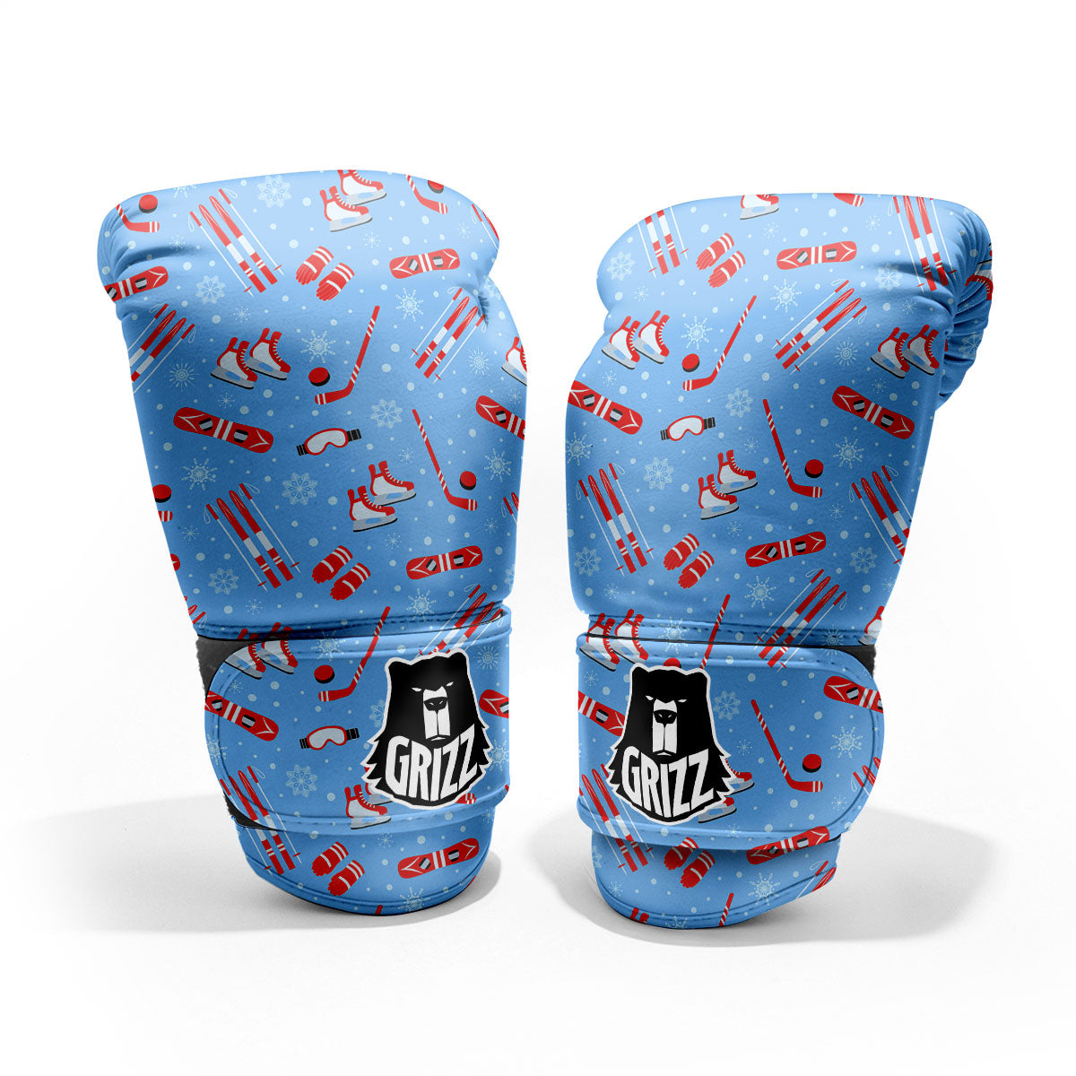 Ice Hockey Puck Print Pattern Pro Boxing Glove