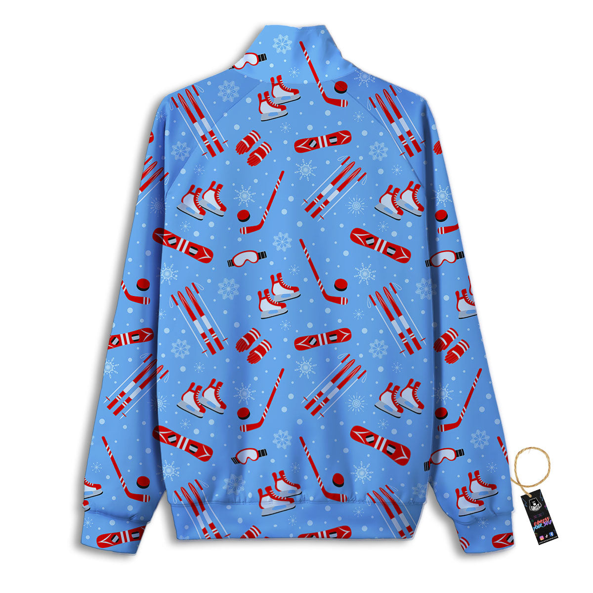 Ice Hockey Puck Print Pattern Track Jacket-grizzshop