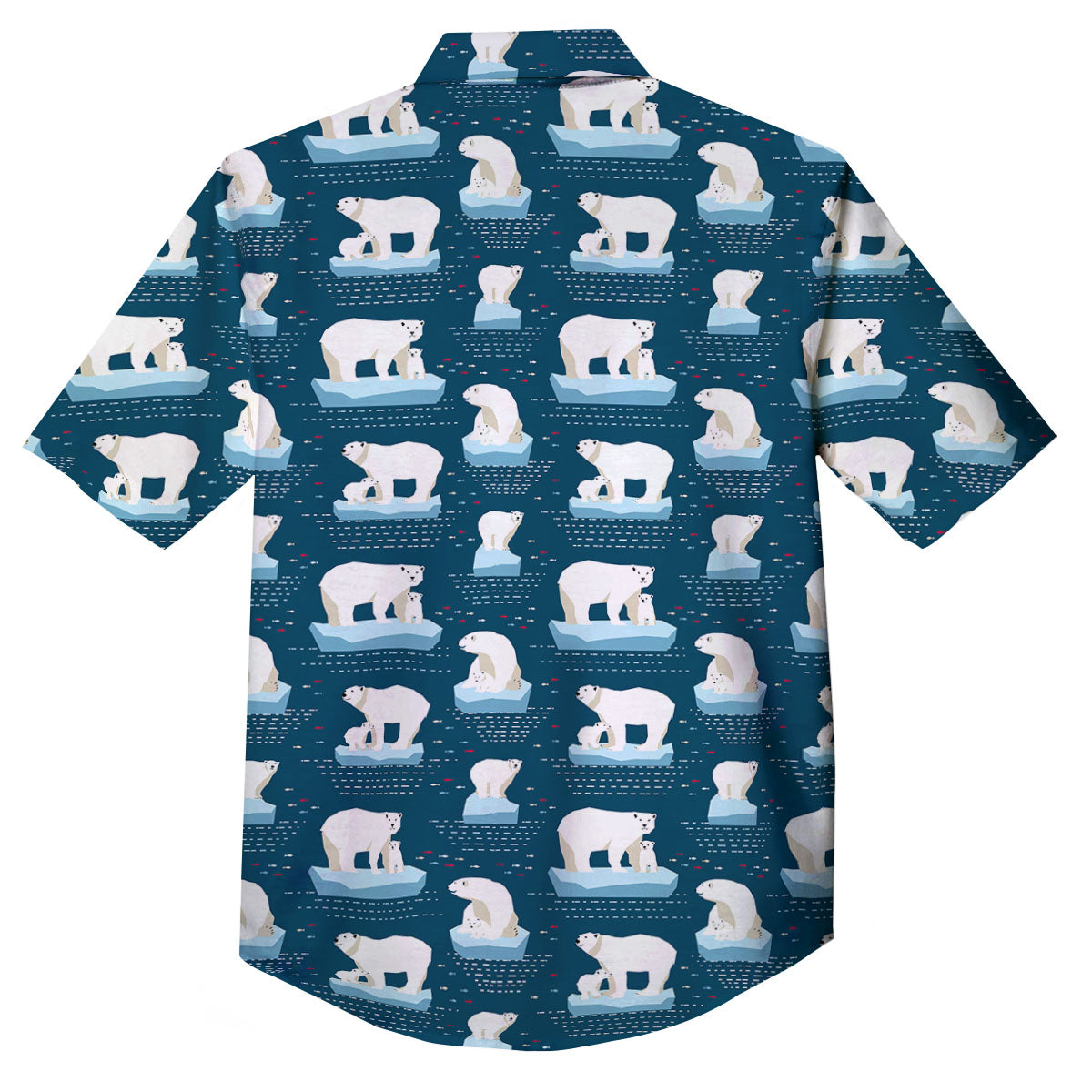 Ice Polar Bear Print Pattern Button Up Shirt-grizzshop