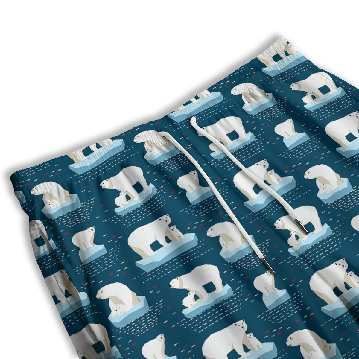 Ice Polar Bear Print Pattern Men's Athletic Shorts