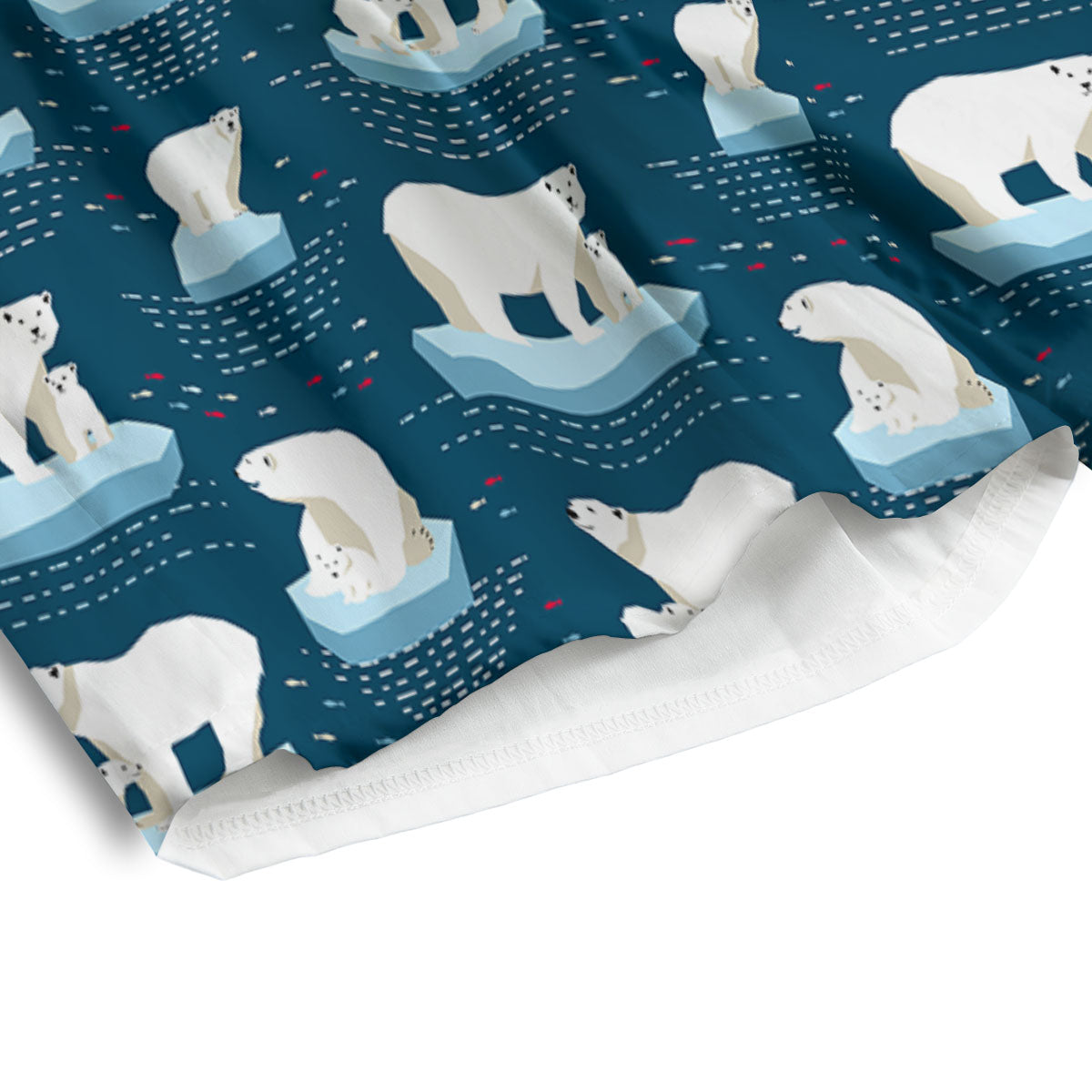 Ice Polar Bear Print Pattern Men's Athletic Shorts