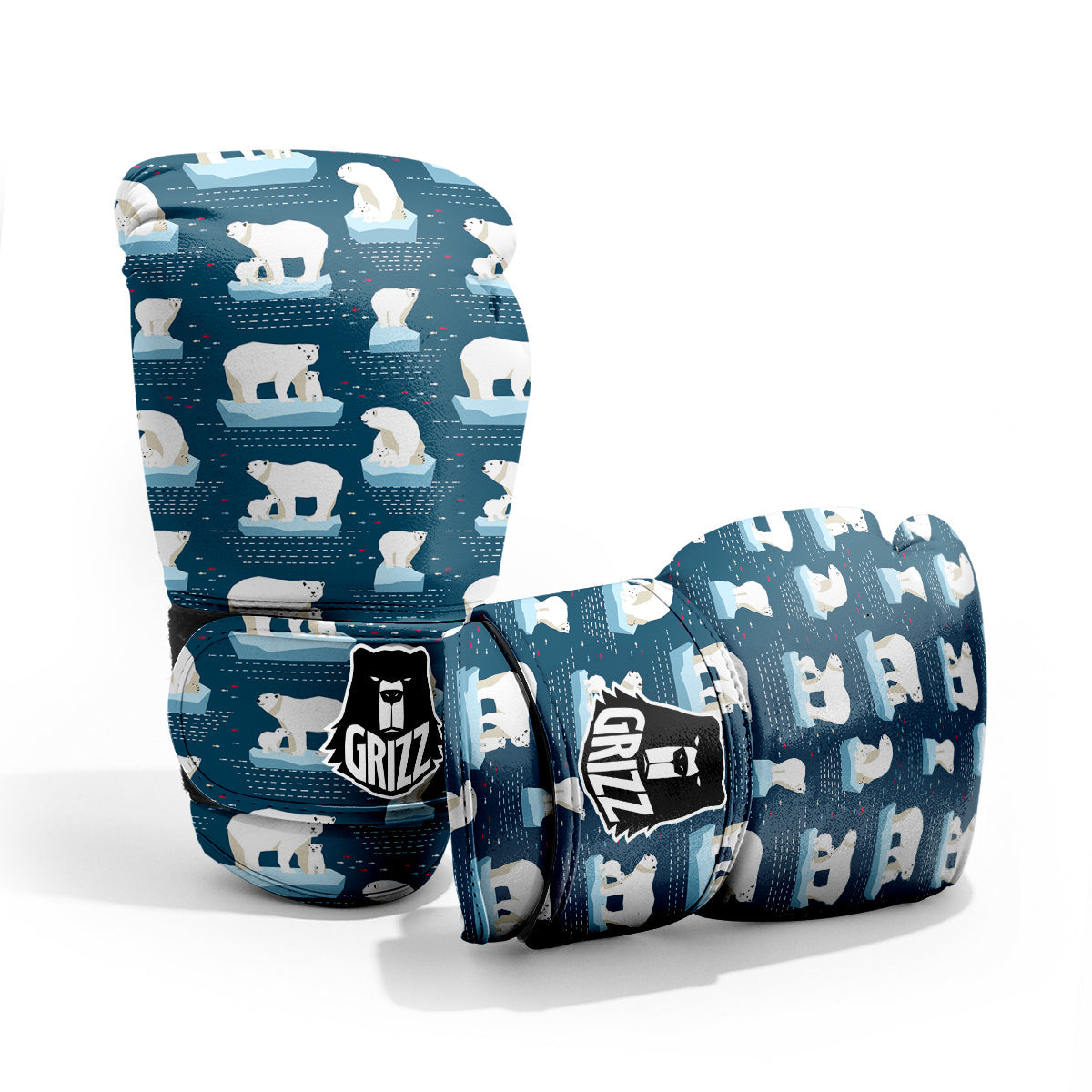 Ice Polar Bear Print Pattern Pro Boxing Glove