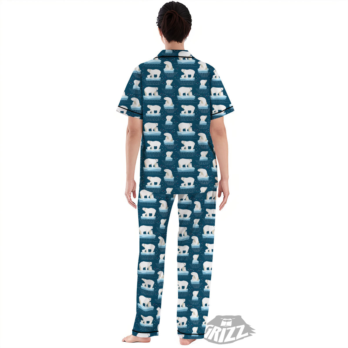 Ice Polar Bear Print Pattern Women's Pajamas Set-grizzshop