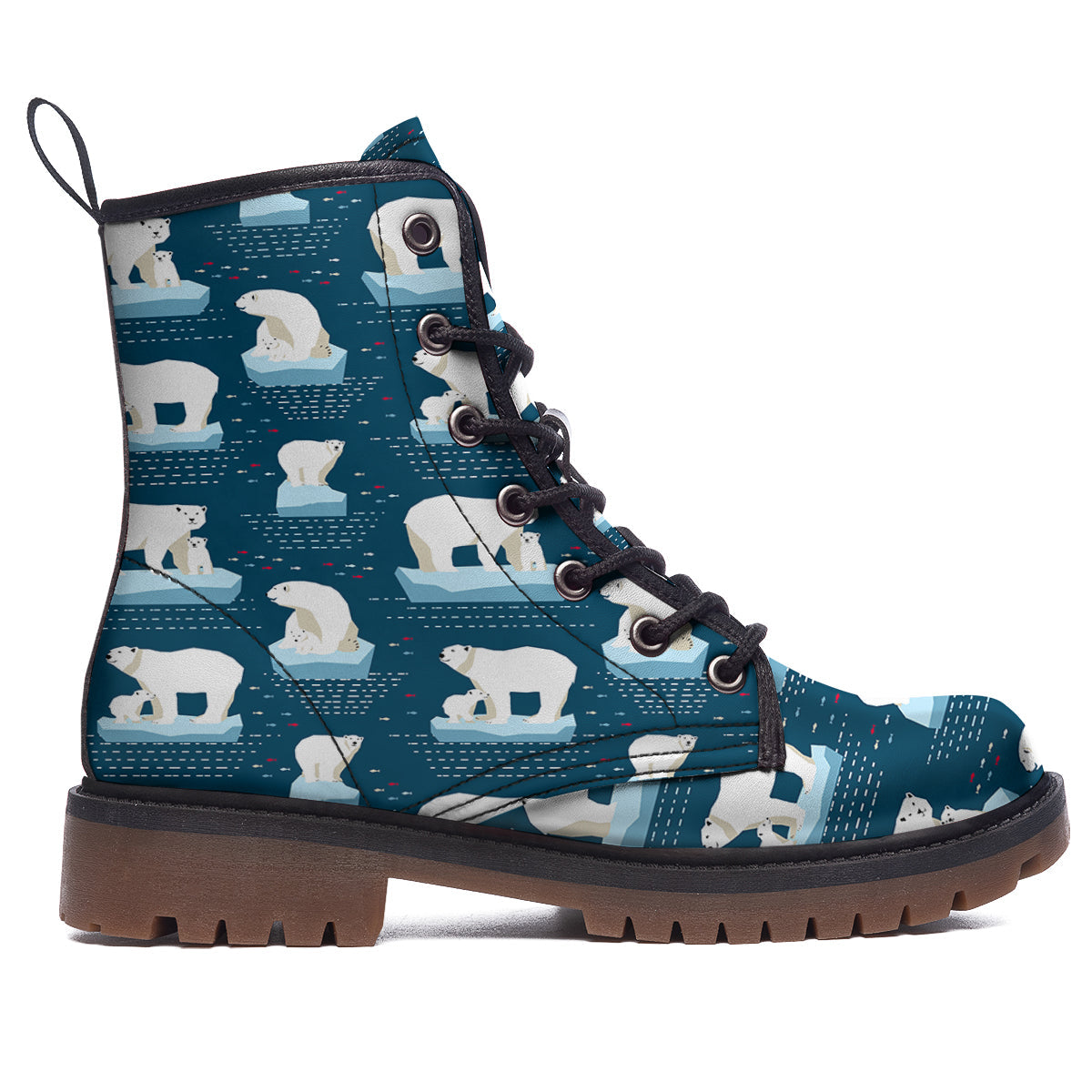 Ice Polar Bear Print Pattern Work Boots-grizzshop