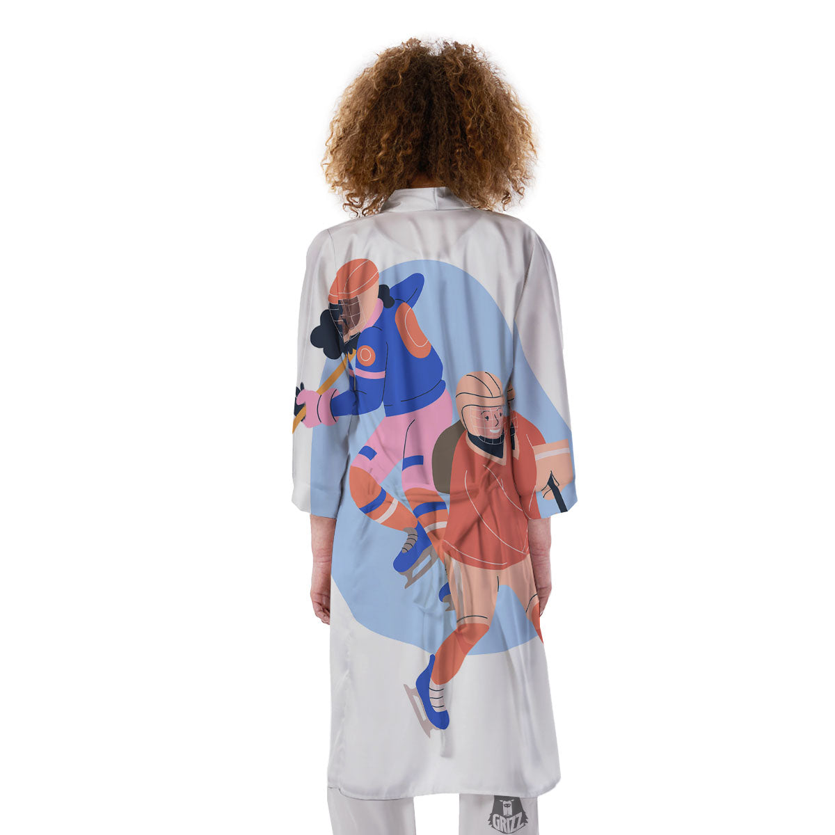 Ice Skates Hockey Print Kimono-grizzshop