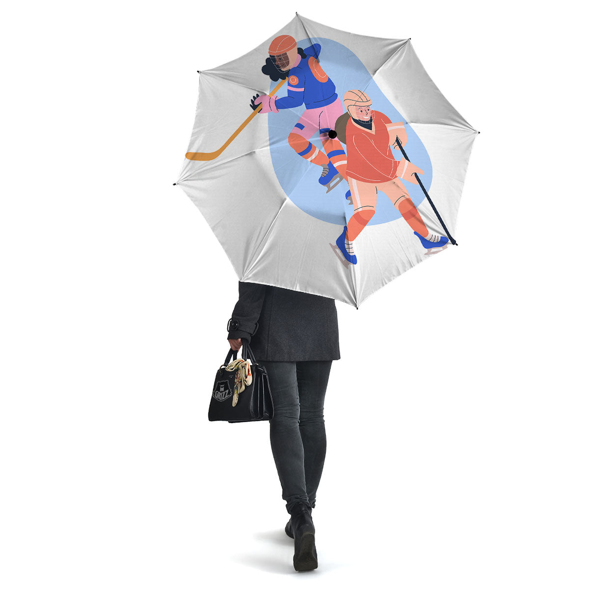 Ice Skates Hockey Print Umbrella-grizzshop