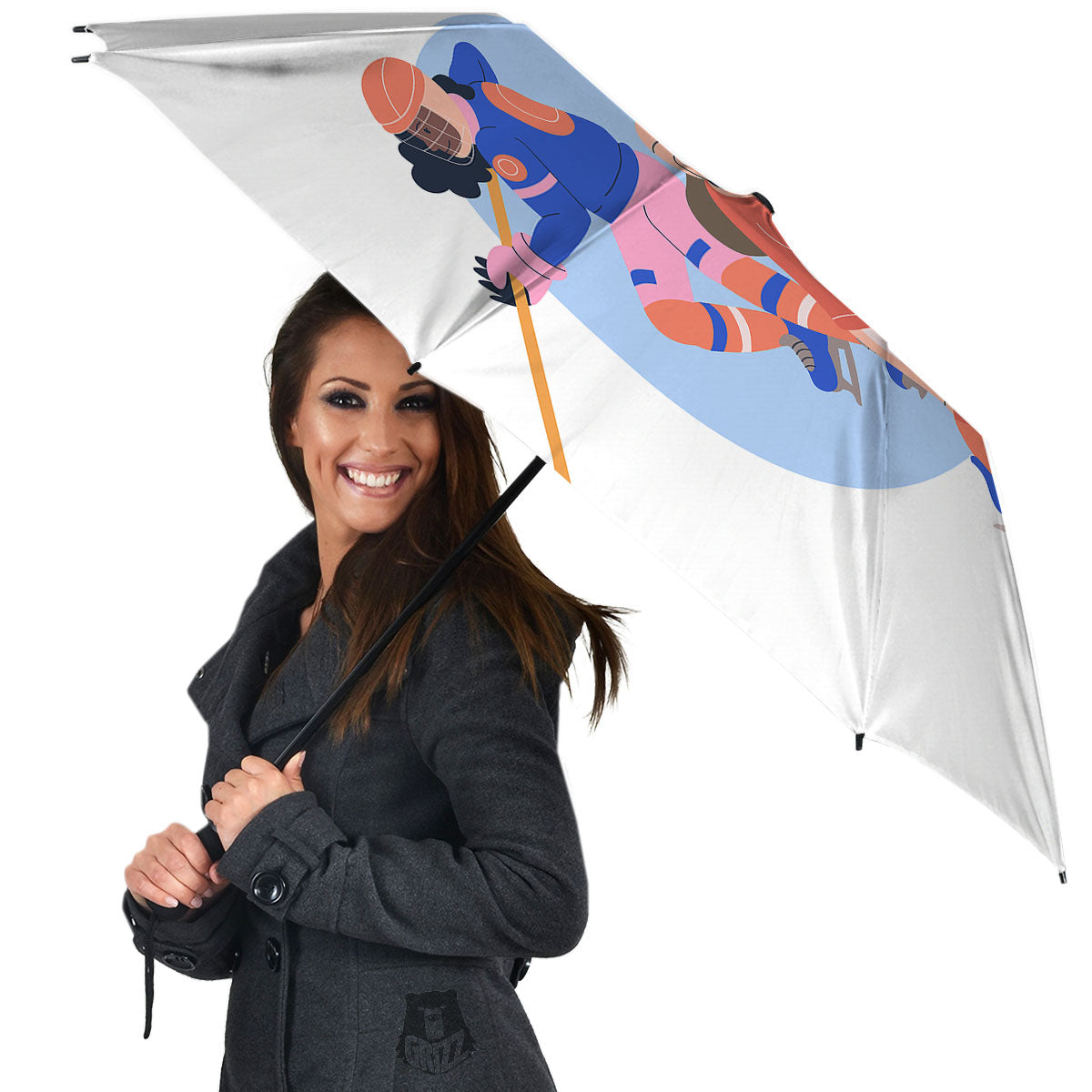Ice Skates Hockey Print Umbrella-grizzshop