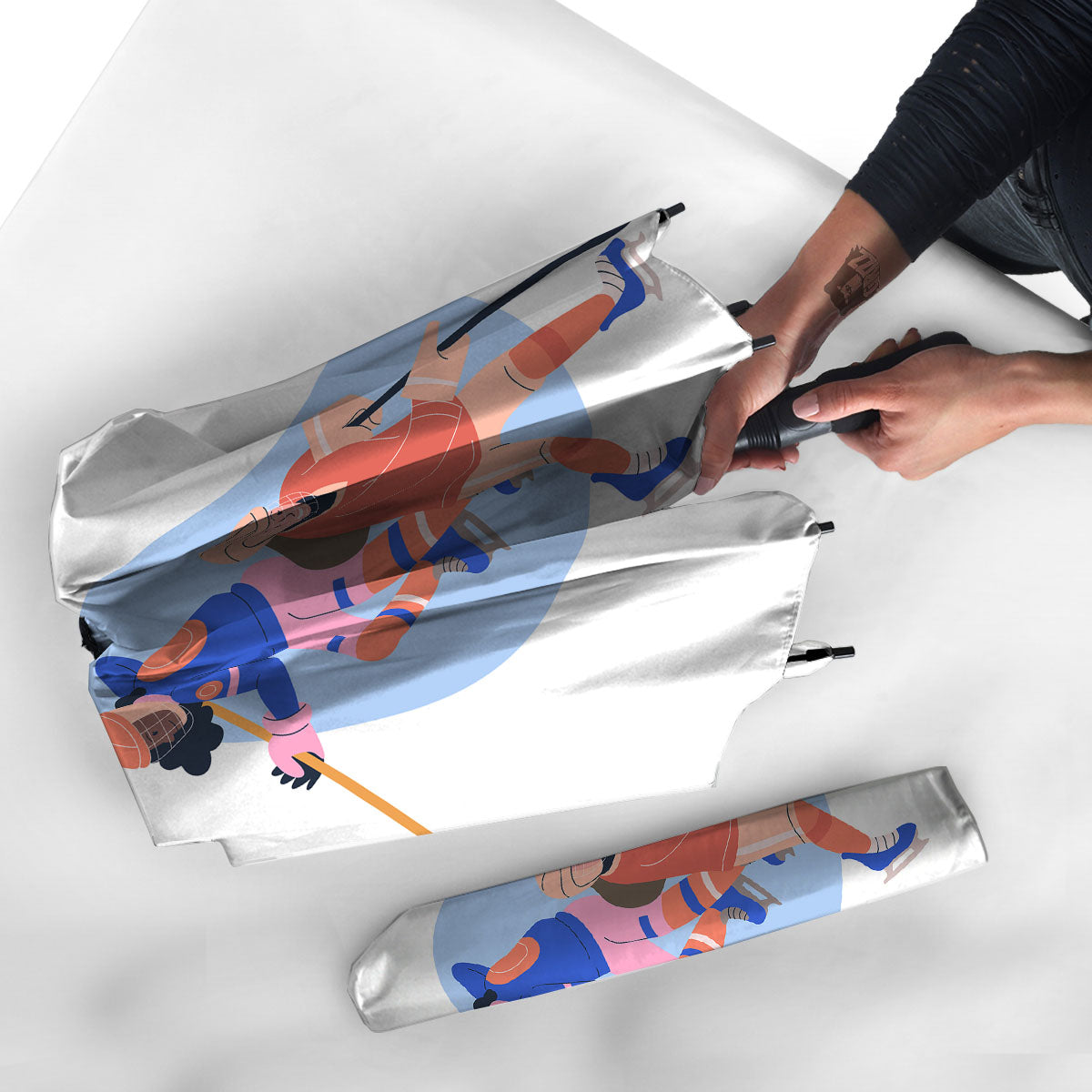 Ice Skates Hockey Print Umbrella-grizzshop