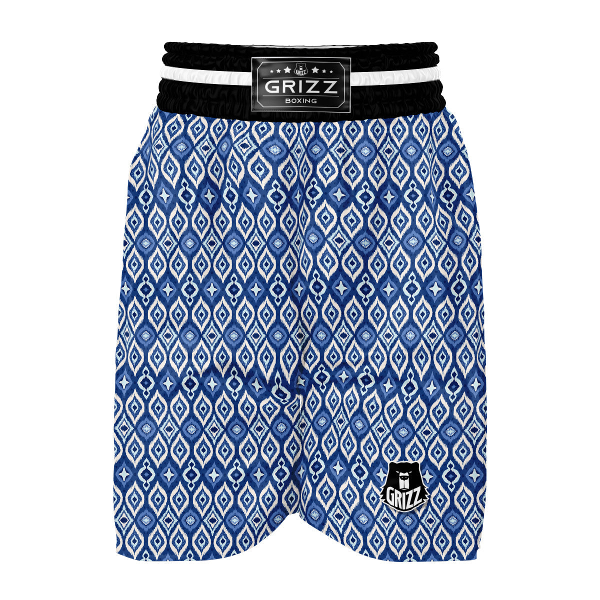 Ikat Cotton Print Pattern Boxing Shorts-grizzshop