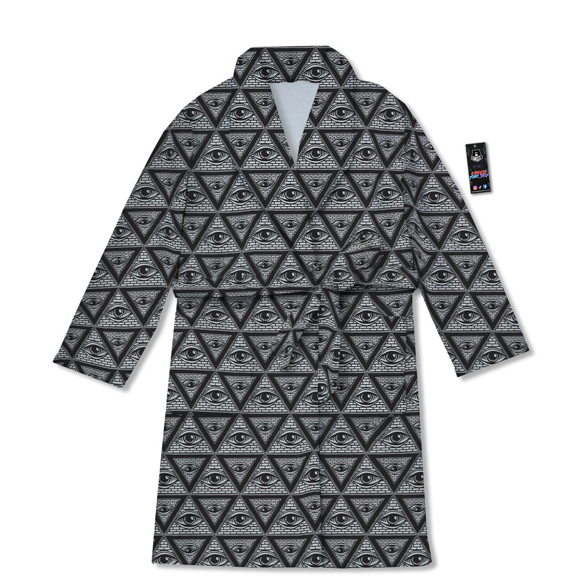 Illuminati Print Pattern Bathrobe-grizzshop
