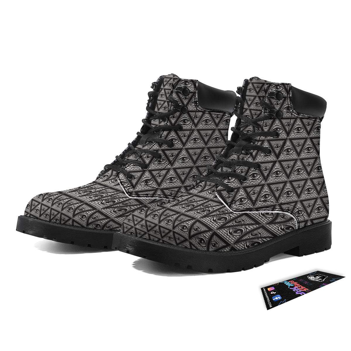 Illuminati Print Pattern Boots-grizzshop