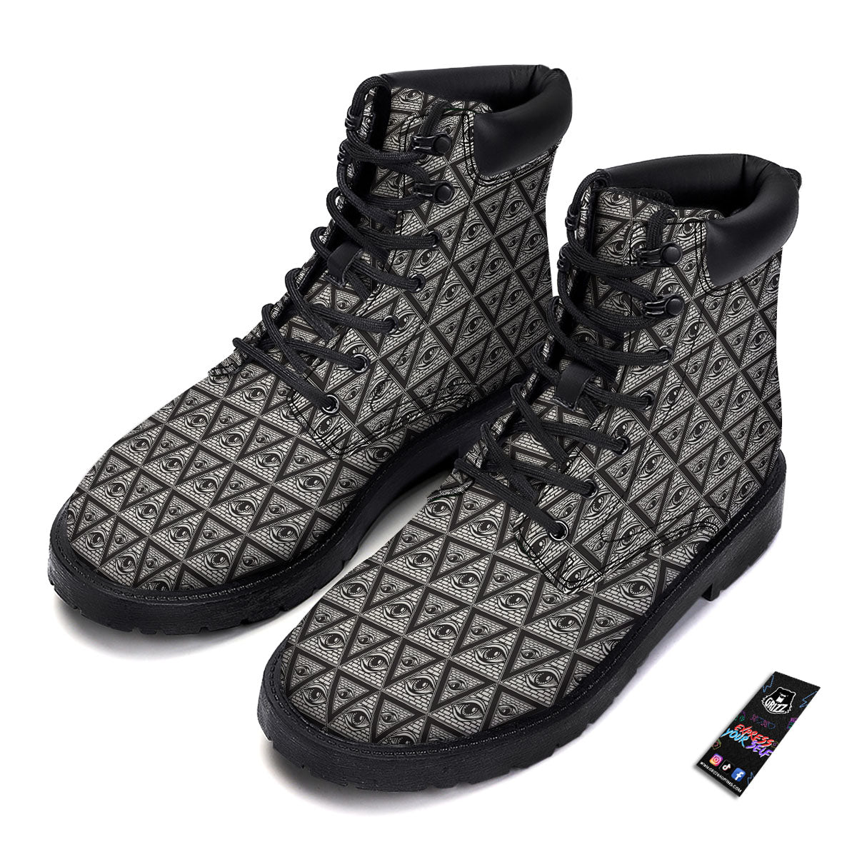 Illuminati Print Pattern Boots-grizzshop