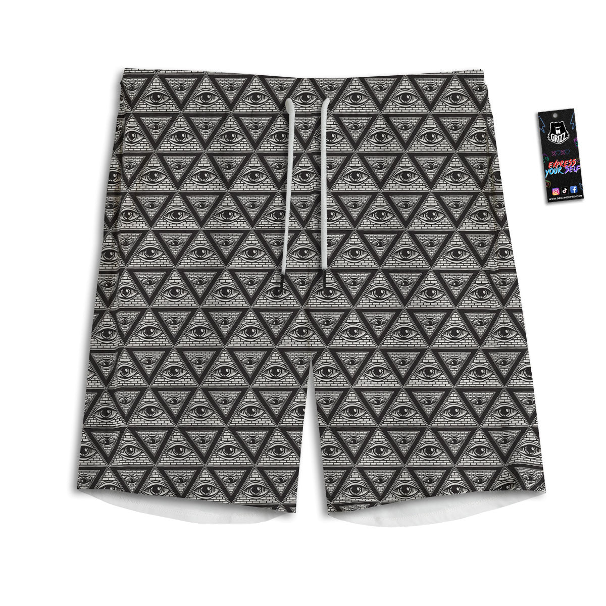 Illuminati Print Pattern Men's Athletic Shorts