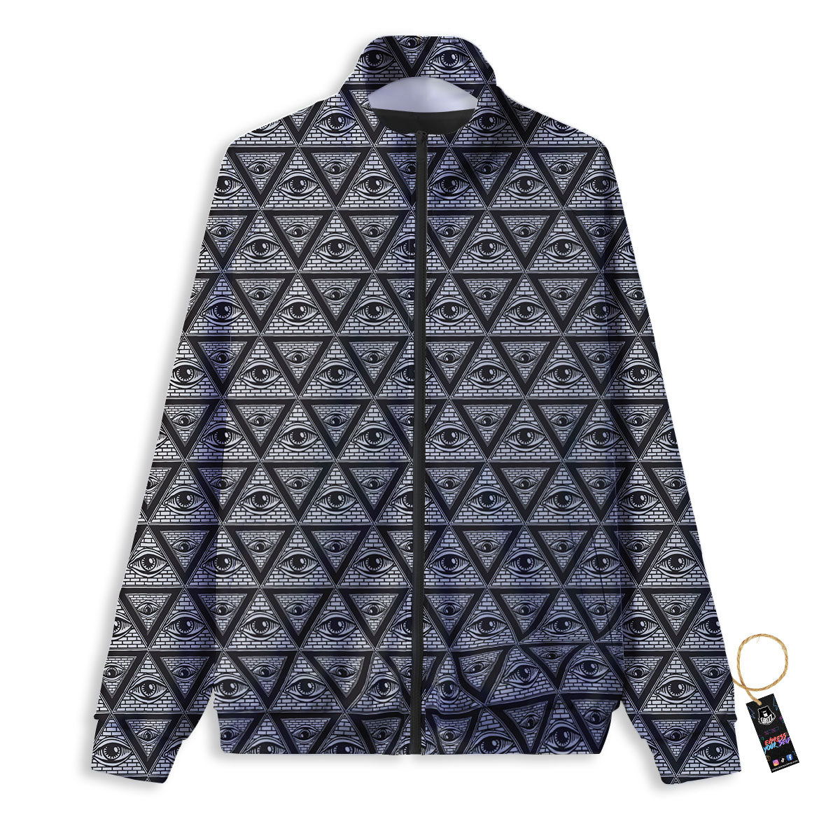 Illuminati Print Pattern Track Jacket-grizzshop