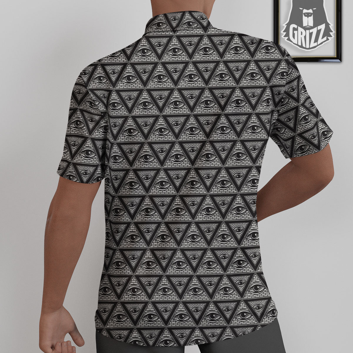 Illuminati Print Pattern Untucked Shirts-grizzshop