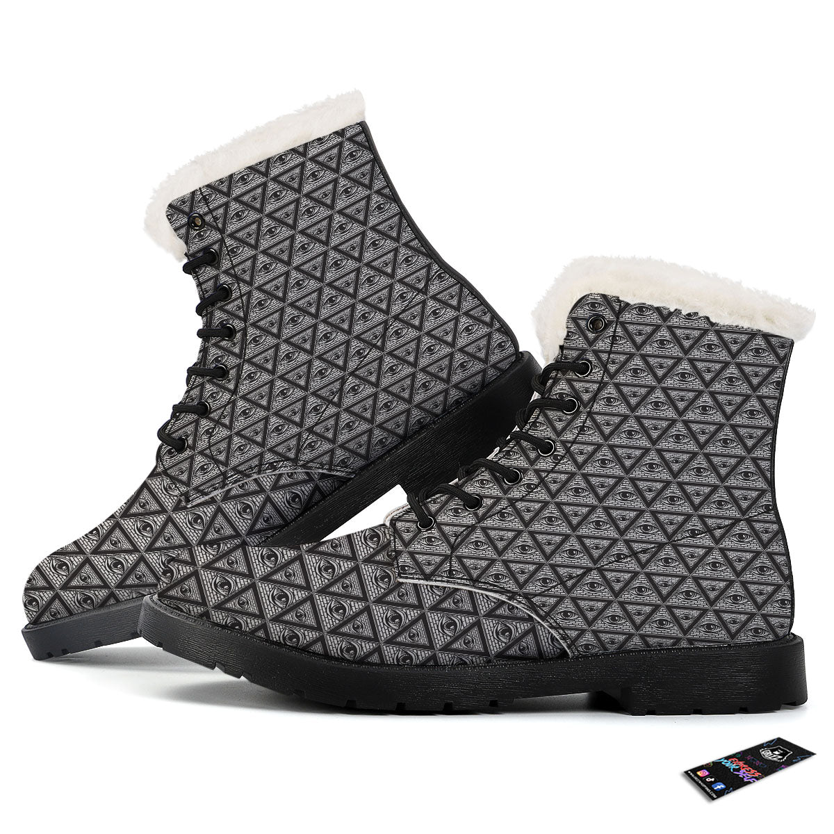 Illuminati Print Pattern Winter Boots-grizzshop