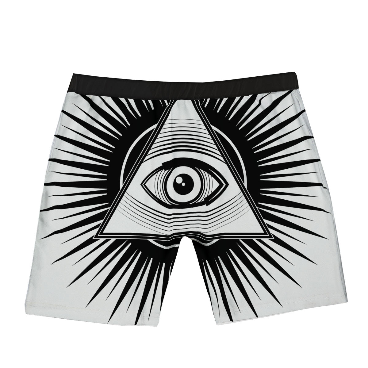 Illuminati White And Black Print Boxer Briefs-grizzshop