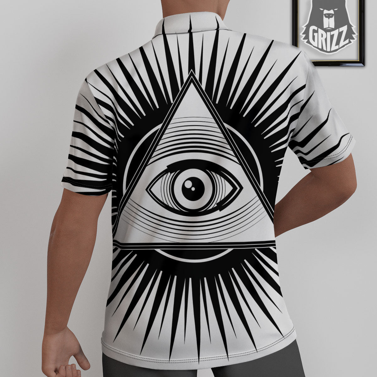 Illuminati White And Black Print Untucked Shirts-grizzshop