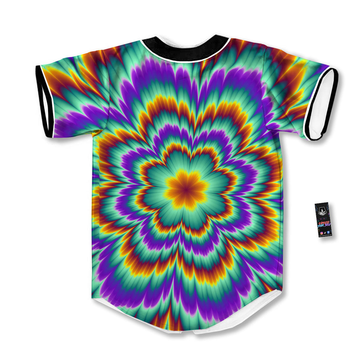 Illusion Optical Explosion Psychedelic Baseball Jersey-grizzshop